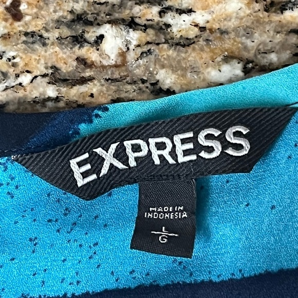 Express Vtg Y2k Striped Tunic Blouse Party Club Nautical Preppy Retro L - Picture 8 of 9